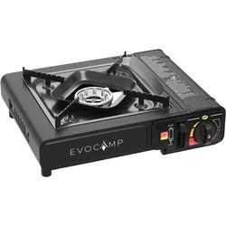 EVOCAMP Gaskocher 1-flammig mit Transportkoffer für Kochen unterwegs - ohne Gaskartuschen
