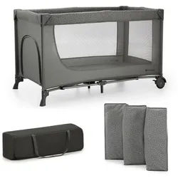 Kinderkraft Reisebett , Dunkelgrau , 60x120 cm , zusammenklappbar, Ausstieg , Babymöbel & Kindermöbel, Babyzimmer, Babybetten, Reisegitterbetten
