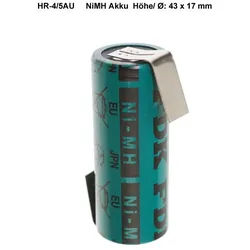 Sanyo HR-4/5AU NiMH Akku 2150mAh 4/5A, 43x17mm mit Lötfahne in Z-Form