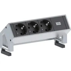 Bachmann Steckdosenleiste 3-fach inoxgr 0,2m 902.4048 35° IP20 1,5qmm