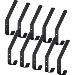 SO-TECH® Kleiderhaken doppelter Wandhaken, Edelstahl, 142 x 20 x 45 mm, (10-St), großer Jackenhaken mit abgerundeten Kanten schwarz schwarz