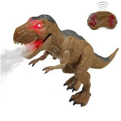 Esun Spielfigur Ferngesteuerter Dinosaurier Spielzeug ab 4 5 6 8 jahre jungen mit LED, (Packung, Komplettset), Dino Roboter Kinder Spielzeug mit Gehen und roar braun