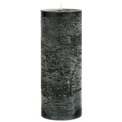 Ib Laursen Rustic-Kerze Rustikale Stumpenkerze durchgefärbt Kerze Tischkerze, Dekorative Stumpenkerze mit rustikaler Oberfläche und natürlichem Look schwarz Ø 7 cm x 18 cm