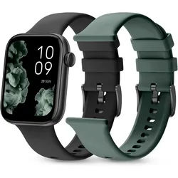 SPC 9650N Smartwatch (4,5 cm, android ios), Smartwatch mit AMOLED Display Bluetooth Anruffunktion Fitness Tracker schwarz