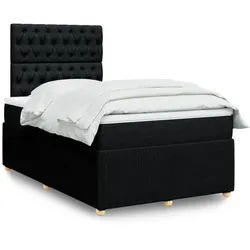 vidaXL Boxspringbett, Boxspringbett mit Matratze Schwarz 120x190 cm Stoff
