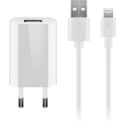 Goobay Apple Lightning Ladeset (5 W) - Netzteil mit Apple Lightning-Kabel, 1 m, weiß