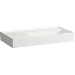 LAUFEN Kartell Waschtisch 8103390001121, 90x46cm, weiß, Ablage links, ohne Hahnloch, Saphirkeramik