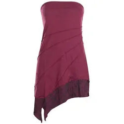 Vishes Sommerkleid Mini Bandeau Kleid Sommerkleid Patchworkkleid Tunika, Boho, Hippie Style rot