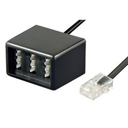 Goobay TAE Telefon Adapter Stecker - RJ45-Stecker (8P4C) > 3x TAE N/F/F- Buchse