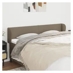 vidaXL Bett, Kopfteil mit Ohren Taupe 183x23x78/88 cm Stoff
