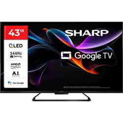 Sharp 4T-C43HRx QLED-Fernseher (108 cm/43 Zoll, 4K Ultra HD, Smart-TV, Google TV) schwarz