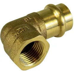 Rotguss Pressfitting, Winkel 90° mit IG, DVGW, V Kontur (Ausführung: 15 - 1/2''IG)
