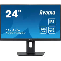 IIYAMA ProLite XUB2492QSU-B1, 23.8" 23.8", 0.5ms (MPRT), 2560x1440, 100Hz, IPS, non-glare, 300cd/m2, 1x DP, 1x HDMI, 3.5mm Audio, 1x USB-B 3.0 (Upstream), 3x USB-A 3.0 (Downstream), 1x USB-C/PD (Down 15W), 2x 2W Speaker, höhenverstellbar (150mm), Pivot, drehbar (45Grad), neigbar (+23/-5G)