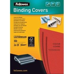 Fellowes Einbanddeckel A4, Lederstruktur, 250g, Delta, rot, für Draht- und Plastikbindungen, 1 Packung = 25 Stück