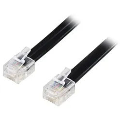 phone cable - 2 m - black - Schwarz - 2m
