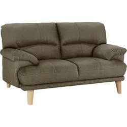2-Sitzer TRENDMANUFAKTUR "Cecilia, italienische Designsprache, tolle Details", braun (schlamm), B:162cm H:87cm T:90cm, Struktur fein (100% Polyester);Microfaser Vintage (100% Polyester);Struktur (100% Polyester), Sofas, hoher Sitzkomfort und extrabequeme Armlehnen