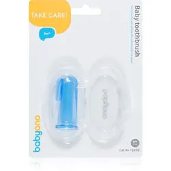 BabyOno Take Care First Toothbrush Kinderzahnbürste zum Aufstecken auf den Finger + Etui Blue 1 St.