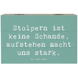 Mr. & Mrs. Panda Dekokiste 19 x 12 cm Spruch Aus Fehlern lernen - Meeresbrise - Geschenk, Fehler (1 St) blau