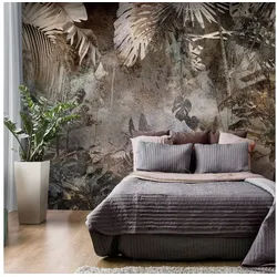KUNSTLOFT Vliestapete Mysterious Jungle 1.5x1.05 m, Halb-matt, lichtbeständige Design Tapete braun|grau 1.50 m x 1.05 m
