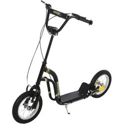 Homcom Kinderroller ab 5 Jahre Scooter Kinderscooter Tretroller Cityroller Schwarz , Metall , 58x95x120 cm , Spielzeug, Kinderfahrzeuge