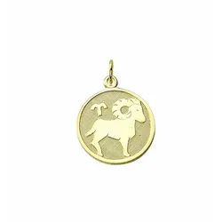 Adelia ́s Kette mit Anhänger Damen & Herren 333 Gold Sternzeichen Anhänger Widder Ø 16 mm, Schmuckset - Set mit Halskette goldfarben