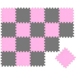 Littletom Spielmatte ab Null - 180/90/1 cm Puzzlematte Pink , Multicolor , Kunststoff , Rechteckig , 30x30 cm , waschbar , Teppiche und Böden, Teppiche, Kinderteppiche