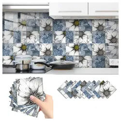 COOL-i ® Fliesenaufkleber, 10 Stück PVC selbstklebende, wasser- und ölabweisend, für Küche, Bad