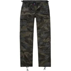 Cargohose BRANDIT "Brandit Damen Ladies BDU Ripstop Trouser", Damen, Gr. 29, Normalgrößen, schwarzcamo, 100% Baumwolle, normal, Hosen Cargohose