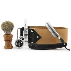 JAG SHAVING Rasierset JAG Shaving 5-teiliges Cut Throat Razor Rasierset für Männer schwarz