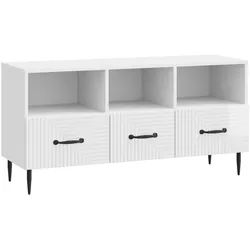 vidaXL TV-Schrank 102 x 34,5 x 50 cm TV-Schränk Hochglanz Weiß 102x34,5x50 cm Holzwerkst weiß
