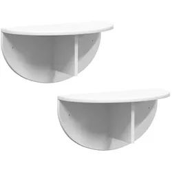 vidaXL Regal Wandregal Wandmontiert 2 pcs Weiß 48 x 24 x 24 cm Holzwerkstoff, 2-tlg. weiß