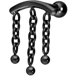 Titan Ohrpiercing mit Innengewinde BOGEN + 3 KETTEN