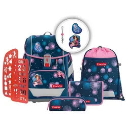 Step by Step Schulranzen Schulranzen-Set 2IN1 PLUS Mermaid Delia 6-teilig (6-teilig), ab 1. Klasse, ergonomisch, Easy-Grow-System grün