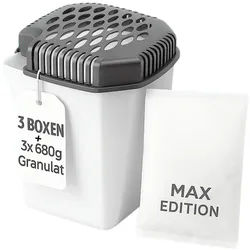 BigDean Granulat-Luftentfeuchter 8 Stück Luftentfeuchter Nachfüllpack Maxi Beutel je 680 Gramm, für 120 m3 Räume, Entfeuchtung 0 l/Tag, Tank 1,5 l, Maxi Luftentfeuchter, Lautlos, Ohne Strom, Granulatentfeuchter weiß 14 cm x 19 cm