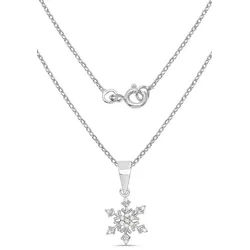 Firetti Kette mit Anhänger Schmuck Geschenk, Eiskristall, mit Diamanten silberfarben