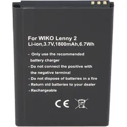 Akku passend für den Wiko Lenny 2 Akku 5030, 3,7Volt 1800mAh mit 6,7Wh