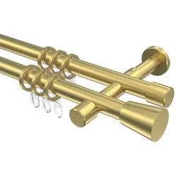 GARDINENSTANGE Prestige Sitra 400 cm (geteilt in 2 x 200 cm), 2-läufig, 20 mm Ø Messing-Optik