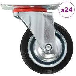 vidaXL Schwerlastrolle 24 Stk. Lenkrollen 75 mm, (24-St)