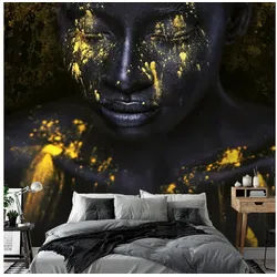 KUNSTLOFT Vliestapete Bathed in Gold 3x2.1 m, Halb-matt, lichtbeständige Design Tapete goldfarben|schwarz 3.00 m x 2.10 m