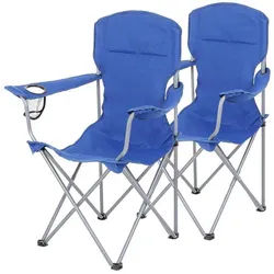 Hansiro Campingstuhl Klappstuhl 2Er-Set , Blau , Textil , 51.5x96x76 cm , Gartenmöbel, Gartensessel, Gartenstühle