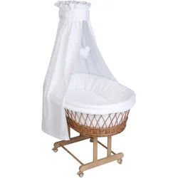 Mionido Stubenwagen Maxi natur Glitzer Musselin, weiss | natur