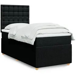 vidaXL Boxspringbett, Boxspringbett mit Matratze Schwarz 90x190 cm Stoff