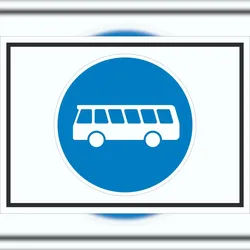 HB-Druck Schild Busfahrstreifen Symbol A0 Rückseite selbstklebend