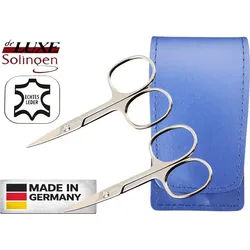 EloModa Nagelschere 2x Solingen Nagelschere gehärteter Stahl – Extra scharf mit gebogener, (2-tlg), Nagelscheren Set Solingen 2-teilig – Fingernagelschere blau