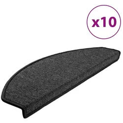 vidaXL Stufenmatte Stufenmatten 10 Stk. 65x24x4 cm Anthrazit Halbrund Groß, Andere, Höhe: 40 mm