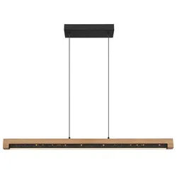 GLOBO LIGHTING Hängeleuchte STARLA, LED fest integriert, Warmweiß, Wohnzimmerleuchte schwarz/Holz, LED 24W, Sterndekor schwarz