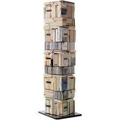Bücher- und CD-Säule Ptolomeo X4 Opinion Ciatti silber, Designer Bruno Rainaldi, 52x197x52 cm