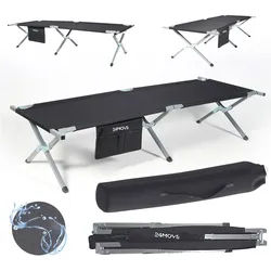 24MOVE® Feldbett Campingbett bis 180 kg In-und Outdoor Camping faltbar, inkl. Tragetasche für einfachen Transport
