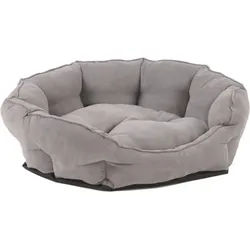 Hundebett , Grau , Textil , Uni , Füllung: Vlies , rund , 53x20x63 cm , weich gepolstert, waschbar , Freizeit & Co, Tierbedarf, Hundebetten