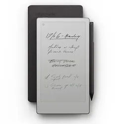 REMARKABLE Paper Pro Move + Marker Plus Book Folio Premium Leder - Schwarz Digitales Notizbuch, Grau